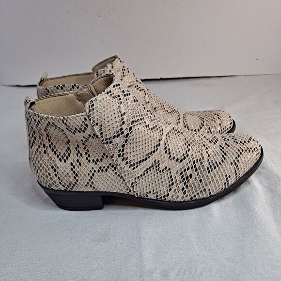 Anneliese Tulsa Booties Womens Sz 9M Snakeskin Print Tan Fabric - Picture 4 of 10